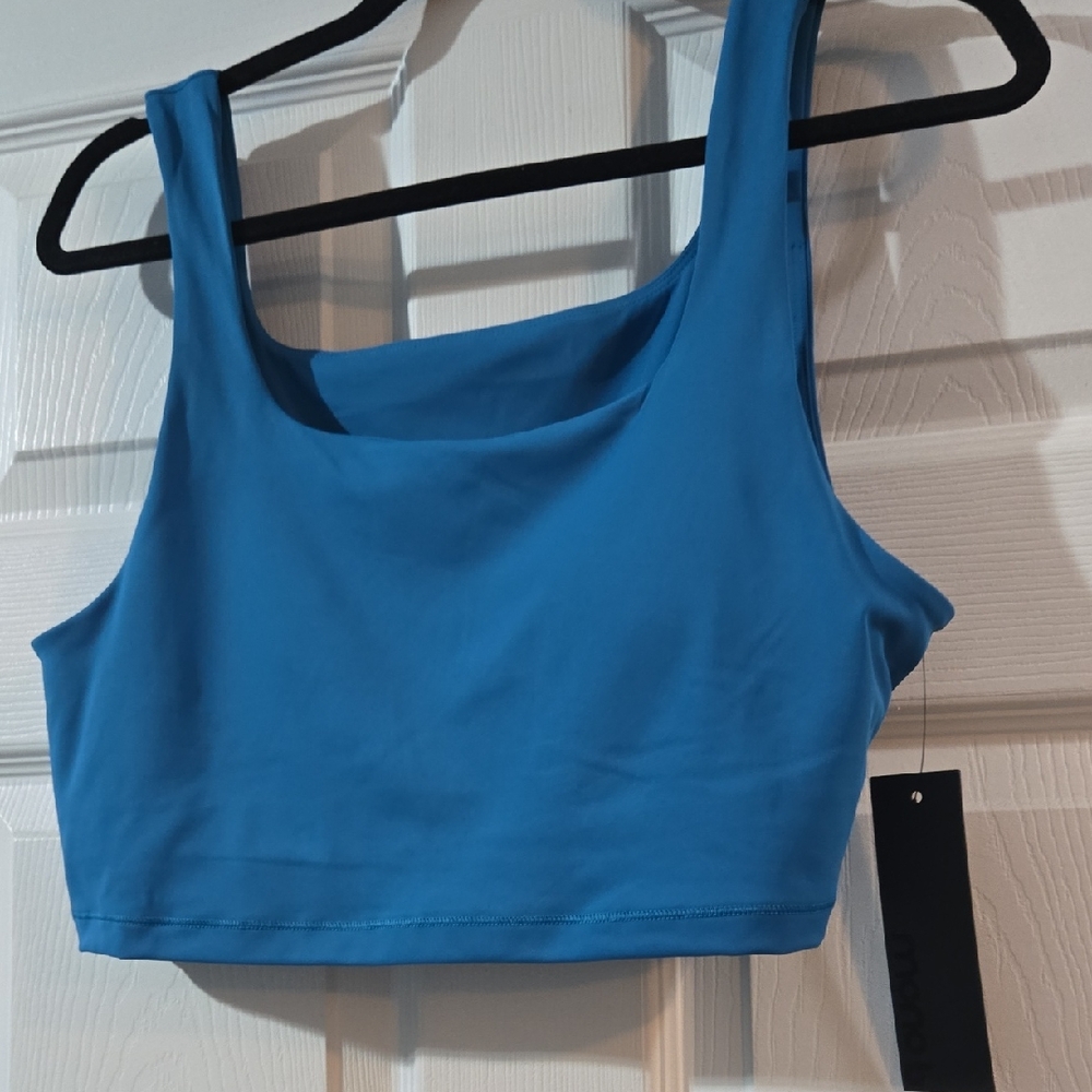 Mono B Blue Sports Bra With Built-in Bra And Pads